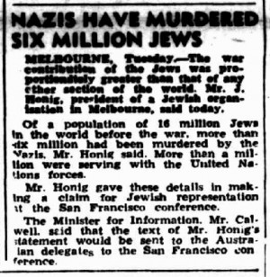 Holocaust Newspaper Articles 1945