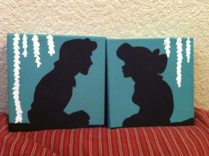 Disney silhouette paintings