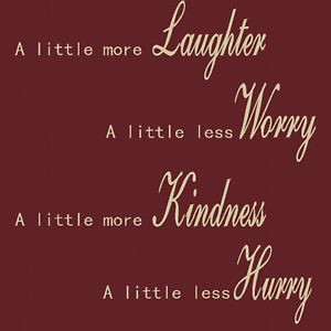 LAUGHTER-WORRY-KINDNESS-wall-quote-transfer-graphic-vinyl-large ...