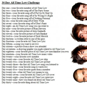 30 Day All Time Low Challenge