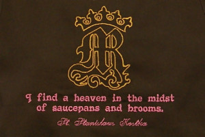 embroidered with our Regina design in gold and St. Stanislaus' quote ...