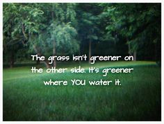 The grass isn't greener . . .