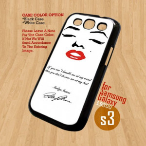 Marilyn Monroe quotes face - For Samsung Galaxy S3 i9300 Case Cover ...