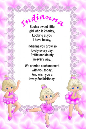 2nd Birthday poem personalised with 1st name incorporated.