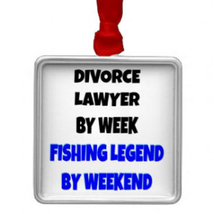 Fishing Legend Divorce Lawyer Square Metal Christmas Ornament