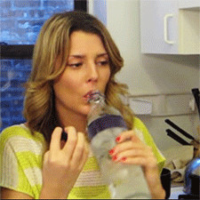 She’s a booze hound - one part vodka, two parts vodka