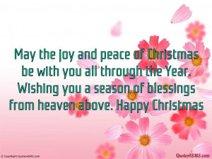 May the joy and peace of Christmas be with you...