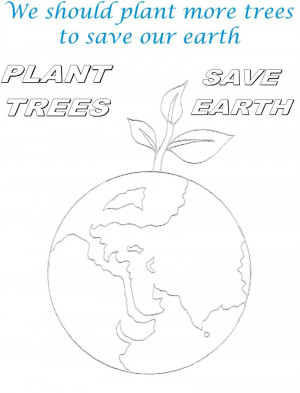 Plant Tree to Save Earth Coloring page