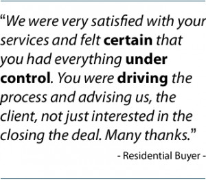 We were very satisfied with your services and felt certain that you ...