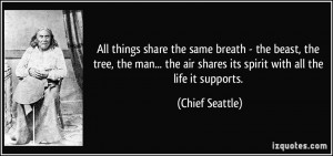 ... air shares its spirit with all the life it supports. - Chief Seattle