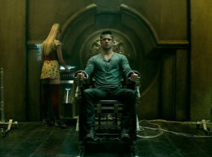 total recall photo colin farrell strapped in chair