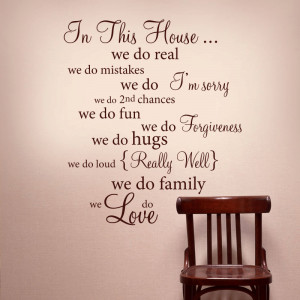 IN THIS HOUSE Wall Words Vinyl Decal Rules Quote - Wall Decor ...