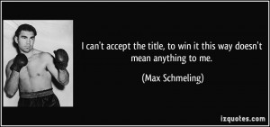 can't accept the title, to win it this way doesn't mean anything to ...