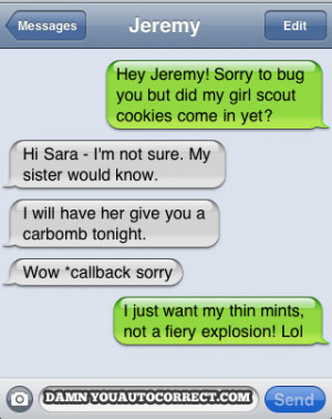 funny auto-correct texts - Girl Scout Cookies