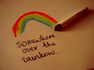 ... rainbow, quote, quotes, rainbow, random, somewhere over the rainbow