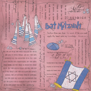 ... Customs - Religious Collection - 12 x 12 Paper - Quotes - Bat Mitzvah