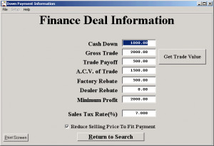 Quick Quote (Special Finance) Screen Shots