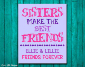 Little Girls Wall Art. Children' ;s Wall Art. Sisters Make the Best ...