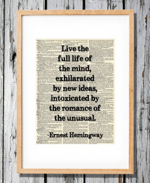 ... Quote on Life - Art Print on Vintage Antique Dictionary Paper on Etsy