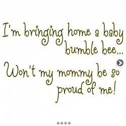 Bringing Home Baby Bumble Bee Vinyl Sticker Saying Quote