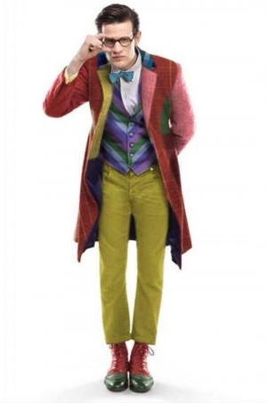 Here's Matt Smith in the sixth Doctor's outfit.
