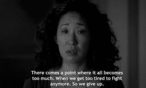 ... crying sadness Grey's Anatomy scene give up Afraid yang christina Yang