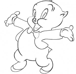Porky Pig Very Happy Coloring Pages - Looney Tunes cartoon coloring ...