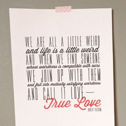 free printable Robert Fulghum's True Love quote poster along with a ...