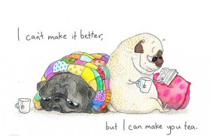 ... cartoon book tea pug cozy dogs pugs tea cup tea bag quilt reeding
