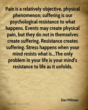 Pain is a relatively objective, physical phenomenon; suffering is our ...