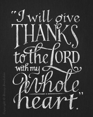 Give Thanks - Chalkboard Art Print Bible Verse - 8x10