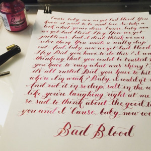 ... handwriting #handwritten #badbloodsong #red #blood #