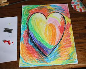 365 Projects: Jim Dine Inspired Paper Batik Heart Painting With ...