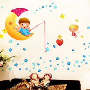 DIY hello kitty decorative cartoon Wall Stickers for for Home kids bed ...