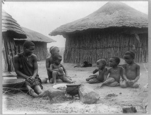 Picture of village life in late 19th century Bulawayo, Rhodesia. Image ...