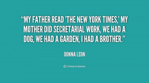 My father read 'The New York Times,' my mother did secretarial work ...