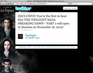 Breaking Dawn (Amanhecer) - parte 2...só em novembro de 2012