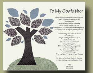 gift for Godfather, Godfather Gift from Godchild - Godfather Baptism ...