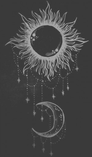 drawing art Black and White white hipster vintage indie b&w moon black ...