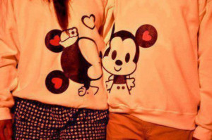 sweater couple sweaters minnie and mickey couple clothing tumblr ...