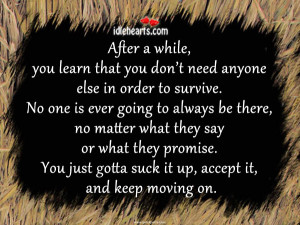 ... Quotes » After a While, You Learn That You Don’t Need Anyone