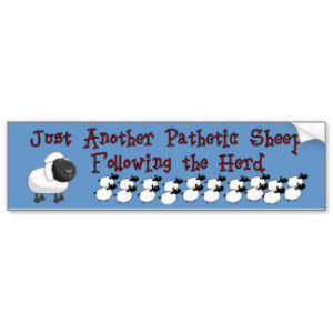 Following the Herd Sheep Bumper Sticker Car Bumper Sticker