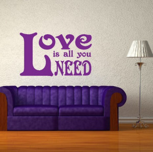 53.BEATLES LOVE IS ALL YOU NEED QUOTE BEDROOM WALL ART MURAL GRAPHIC ...