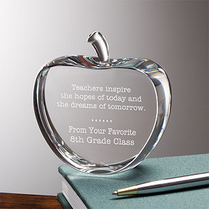 Personalized Crystal Apple Teacher Gift - 11610