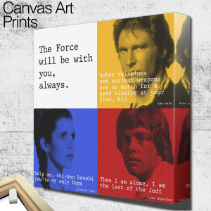 star wars the force quote square wall art