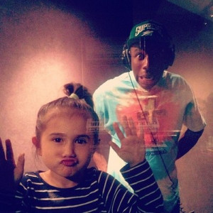 ... in the booth with Chloe Clancy [the daughter of Odd Future's manager