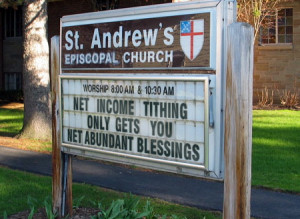 Billboards, Bumper Stickers, & Signs About Tithing