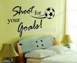 New Quote Football Shoot for Your Goals Stickers Wall Sticker Home ...