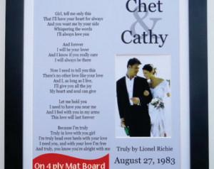 ... Gift Lyrics Vows Anniversary Couple 11x14 Photo Mat, Frame Mat Option