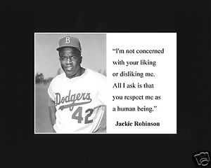 Jackie-Robinson-respect-me-Quote-Black-Large-Matted-Photo-Picture